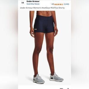under armour heatgear mid rise shorty size Medium Navy